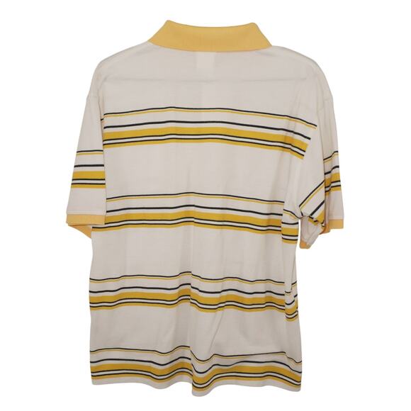Vintage Lacoste Polo Shirt Size 5 Yellow Striped White Made in France Retro 90s - Picture 2 of 6